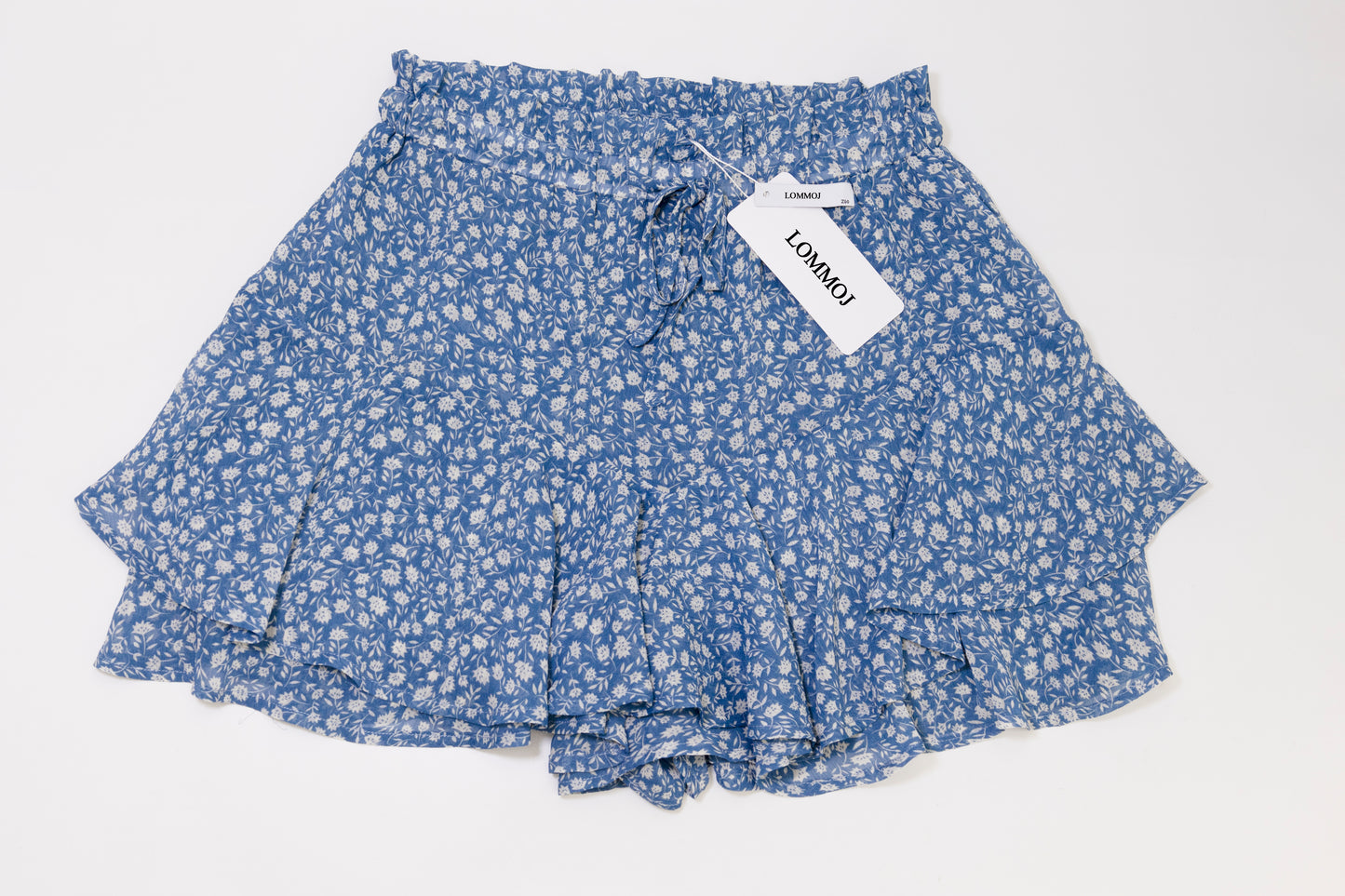 LOMMOJ Shorts for Women Summer Casual Chiffon Skorts Boho Ruffle Tennis Mini Skirts