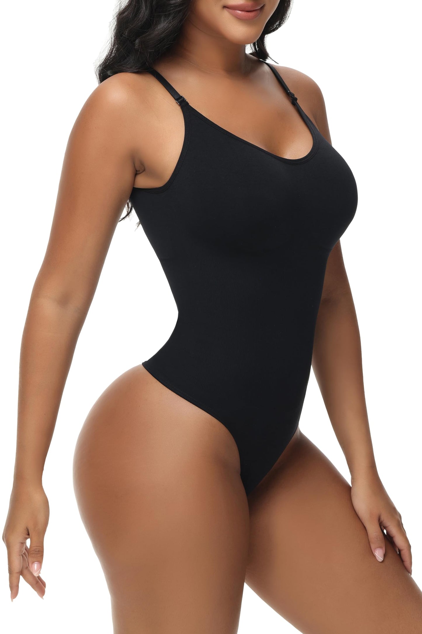 LOMMOJ Bodysuit for Women Tummy Control Shapewear Body Shaper Seamless Spaghetti Strap Leotards
