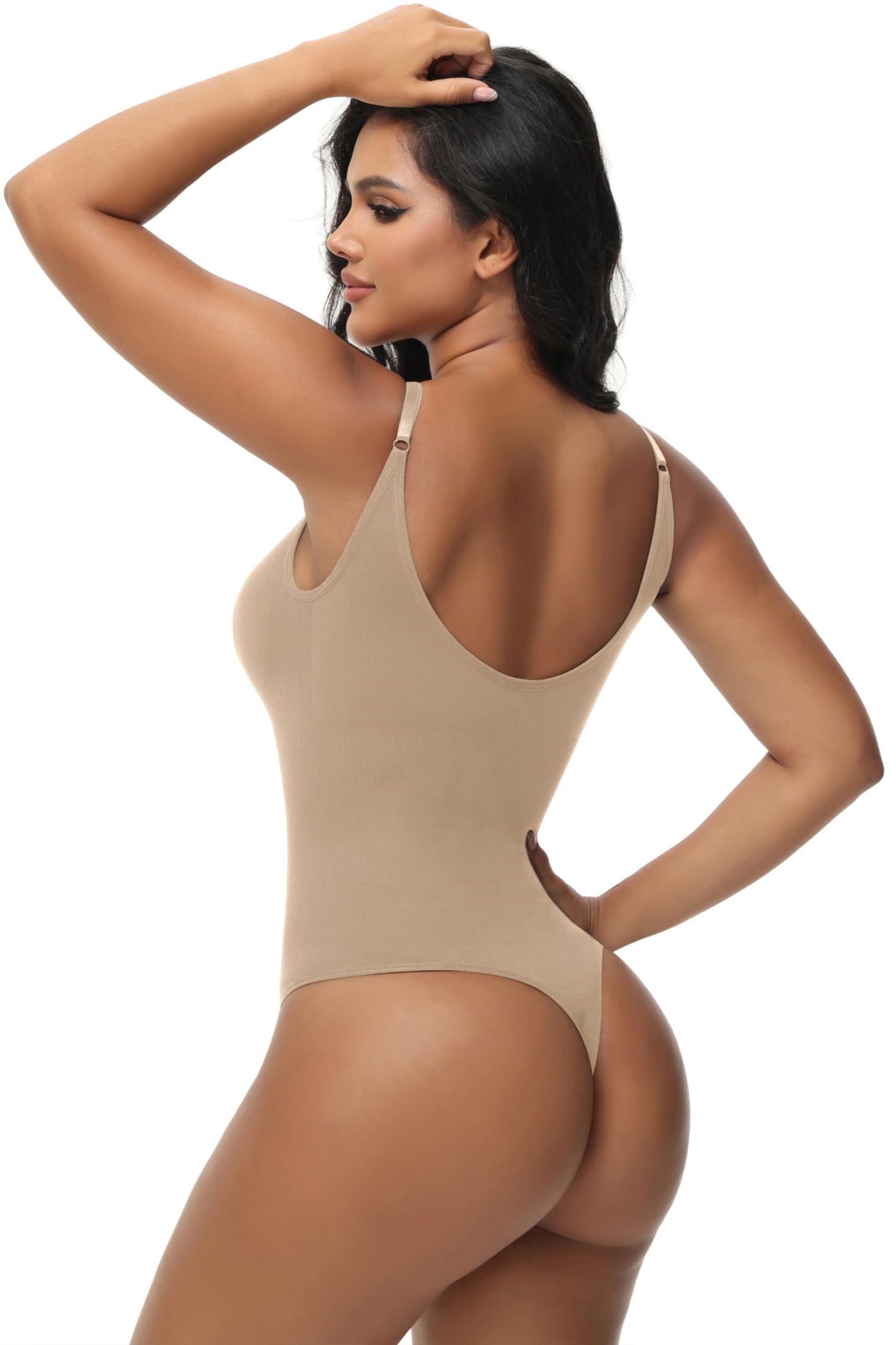 LOMMOJ Bodysuit for Women Tummy Control Shapewear Body Shaper Seamless Spaghetti Strap Leotards