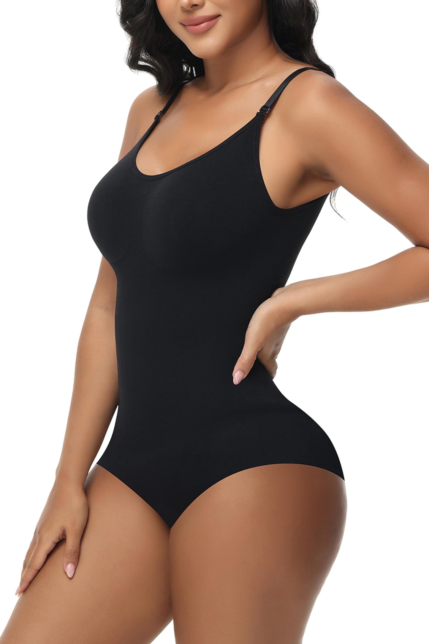 LOMMOJ Bodysuit for Women Tummy Control Shapewear Body Shaper Seamless Spaghetti Strap Leotards