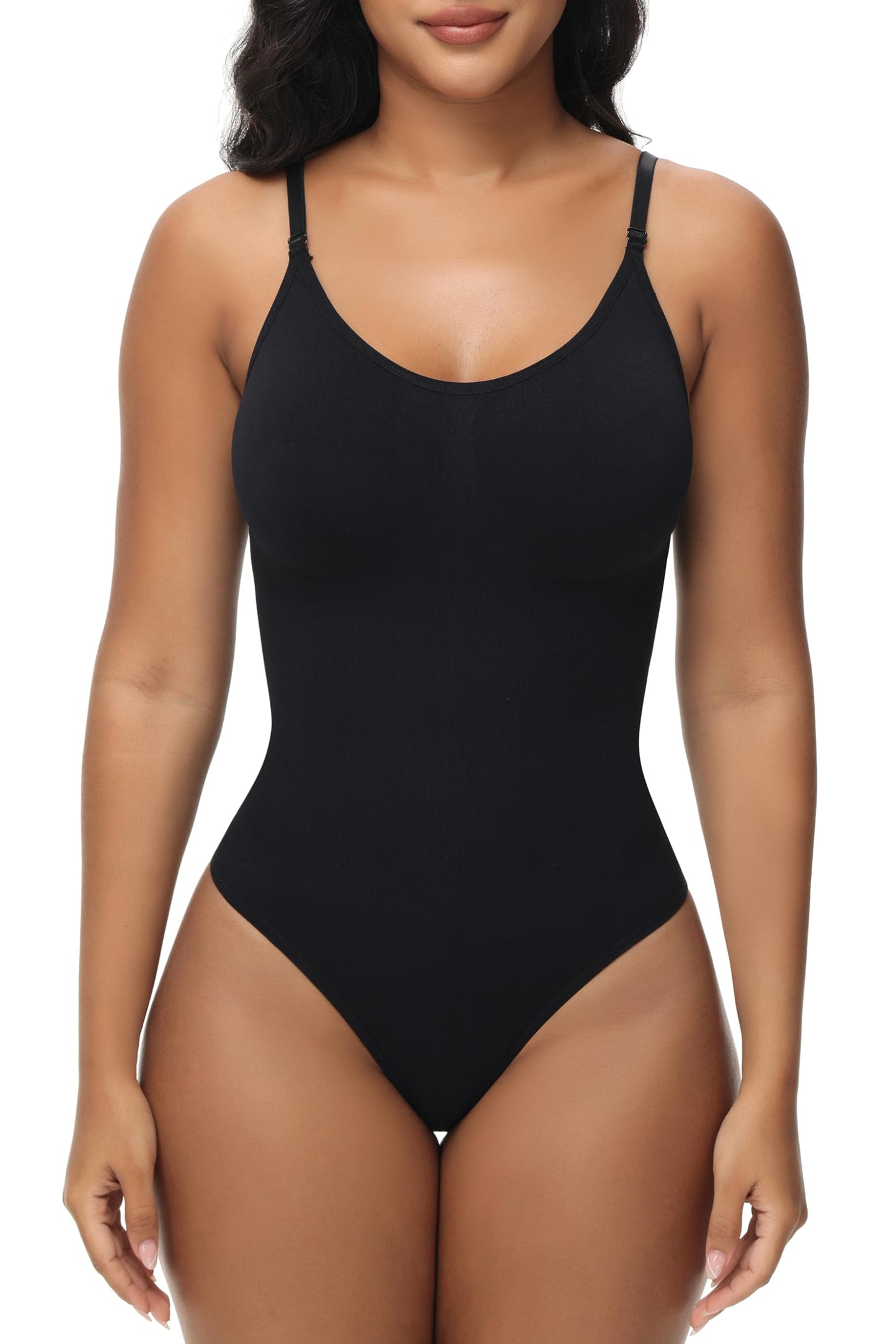 LOMMOJ Bodysuit for Women Tummy Control Shapewear Body Shaper Seamless Spaghetti Strap Leotards